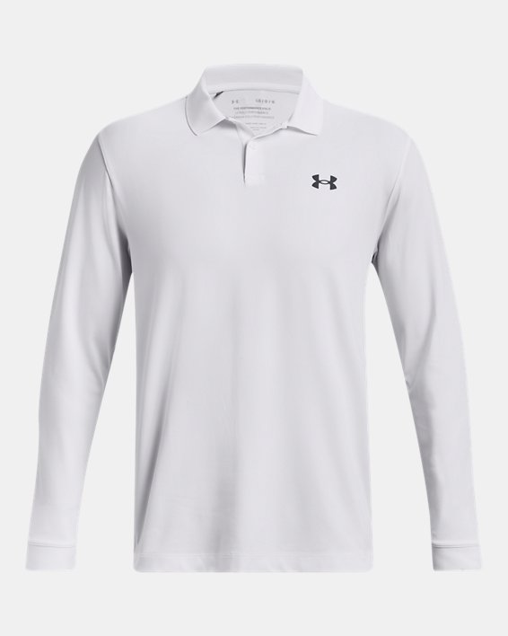เสื้อโปโลแขนยาว UA Performance 3.0 สำหรับผู้ชาย in White image number 4